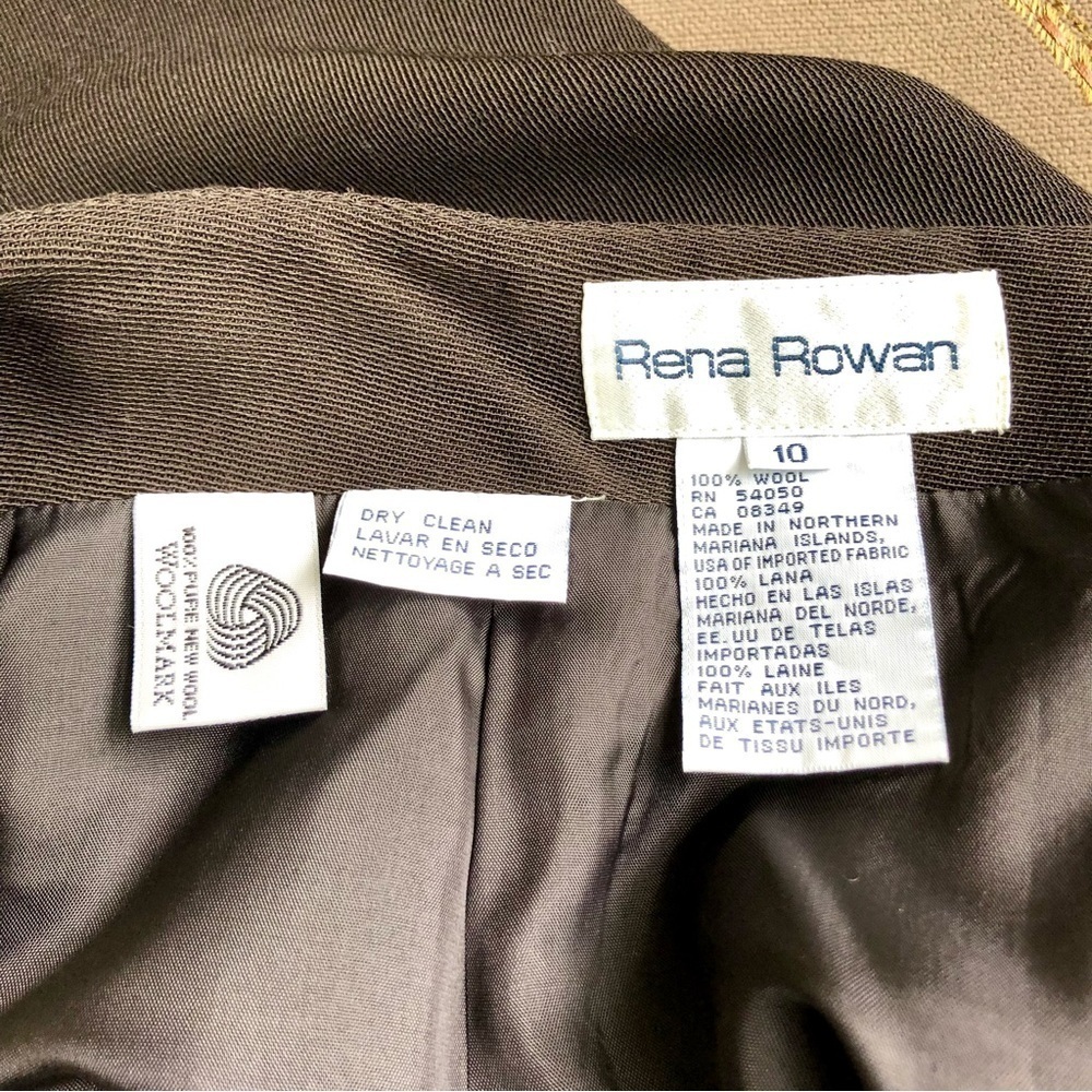 90s Maxi Skirt Wool Chocolate Brown (10) Rena Rowan - Picture 7 of 9